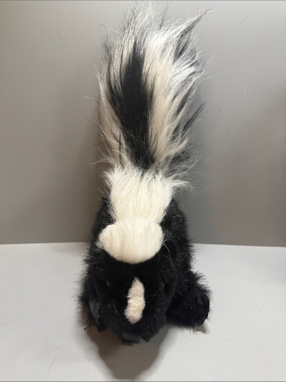 Plush Black & White Skunk hand puppet.